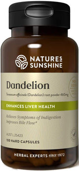 Natures Sunshine Dandelion 460mg 100 Caps Front