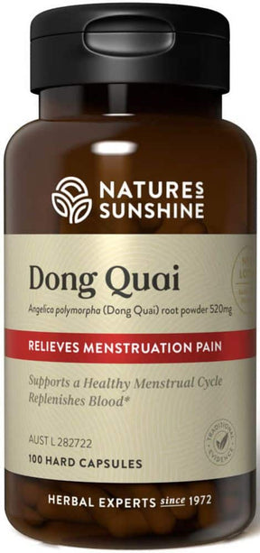 Natures Sunshine Dong Quai 520mg 100 Caps Front