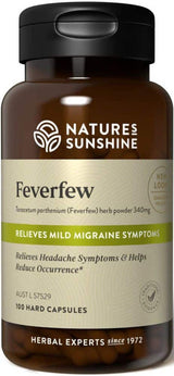 Natures Sunshine Feverfew 340mg 100 Caps Front