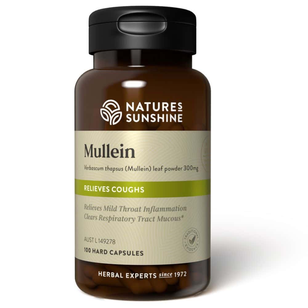 Natures Sunshine Mullein 300mg 100 Caps Front