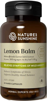 Natures Sunshine Lemon Balm 1.95g Vegecaps 60 Caps Front