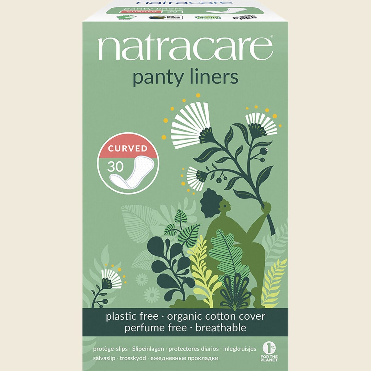 Natracare Curved Panty Liners 30-pack