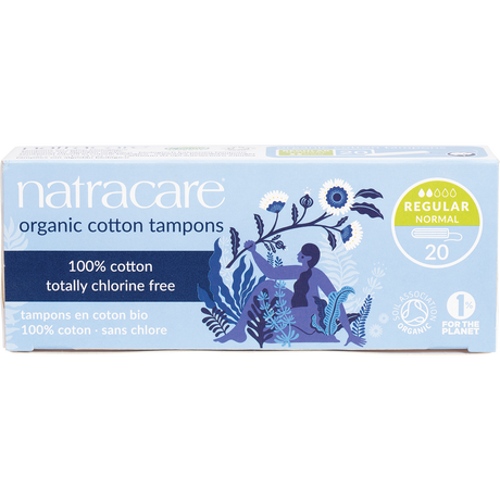 Natracare Regular Tampons (Non-Applicator) 20-pack front view