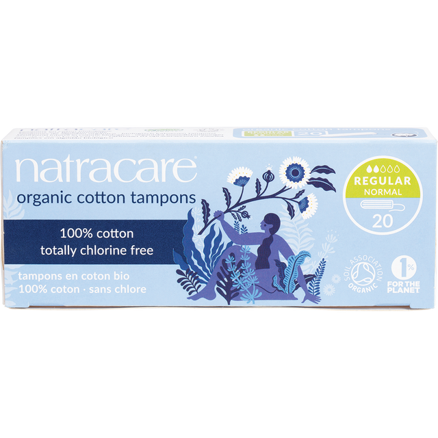 Natracare Regular Tampons (Non-Applicator) 20-pack front view