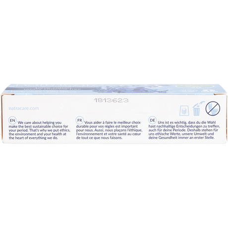 Natracare Regular Tampons (Non-Applicator) 20-pack bottom view