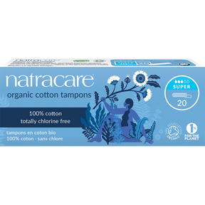 Natracare Super Tampons (Non-Applicator) 20-pack front view