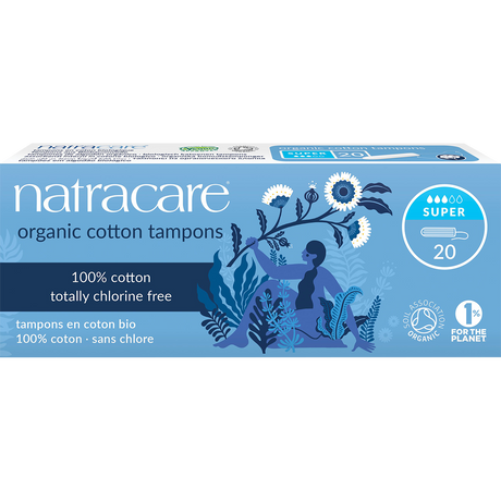 Natracare Super Tampons (Non-Applicator) 20-pack front view