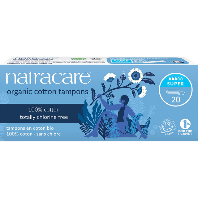 Natracare Super Tampons (Non-Applicator) 20-pack front view