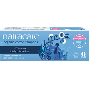 Natracare Super Plus Tampons (Non-Applicator) 20-pack front view