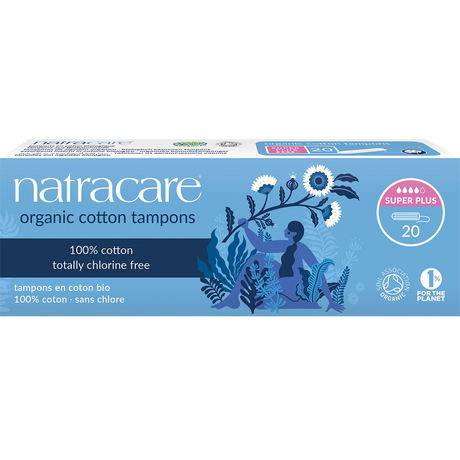 Natracare Super Plus Tampons (Non-Applicator) 20-pack front view