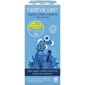 Natracare Regular Tampons (Applicator) 16-pack front view