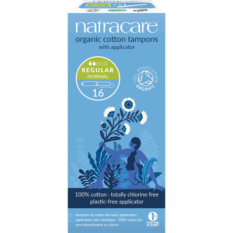 Natracare Regular Tampons (Applicator) 16-pack front view