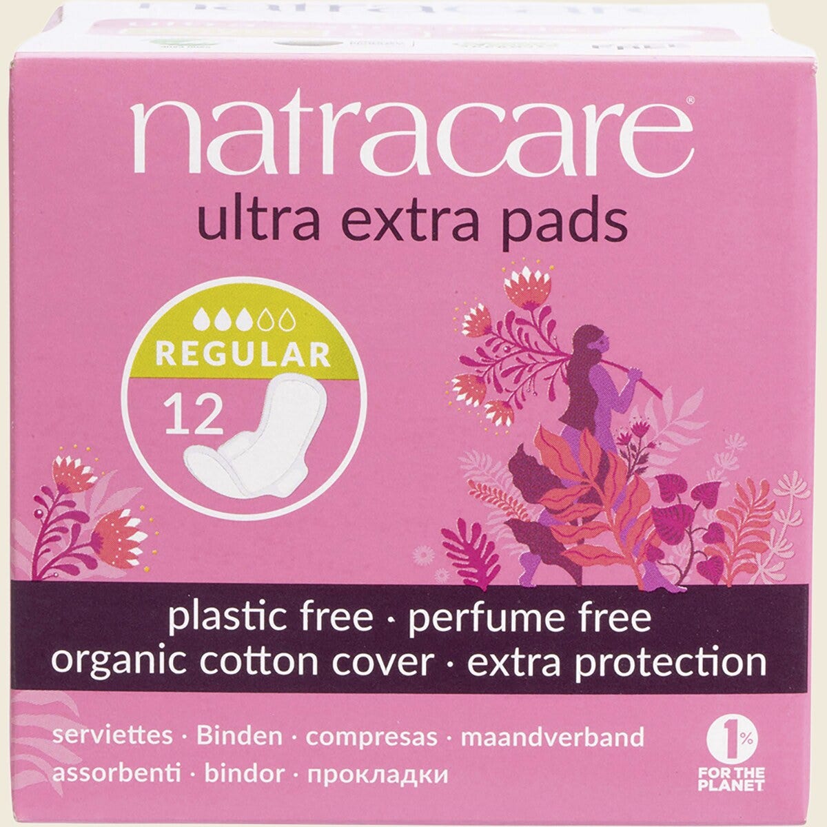 Natracare Ultra Extra Pads Regular with Wings 12-pack