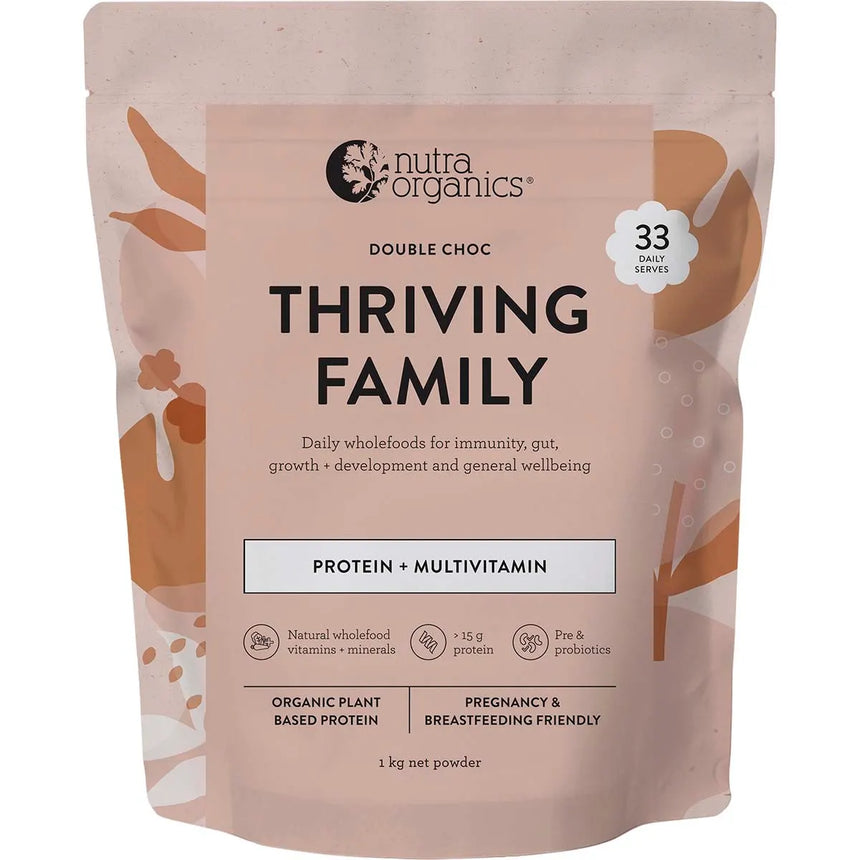 Nutra Organics Organic Thriving Family Protein (Protein + Multivitamin) Double Choc 1kg