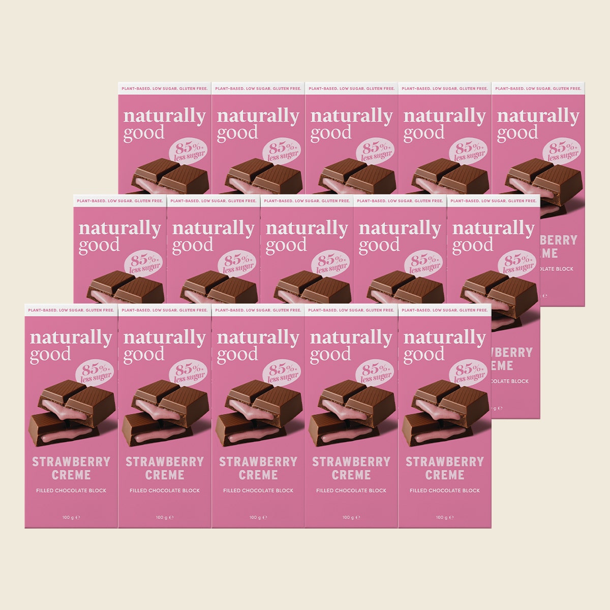 Naturally Good Filled Chocolate Block Strawberry Creme 100g