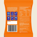 Naturally Good Peanut Partyz 50% Less Sugar 50g – back of pack with ingredients, allergens and nutrition information