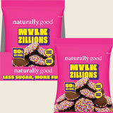 Naturally Good Mylk Zillions 50% Less Sugar 50g – combined product pack and display carton