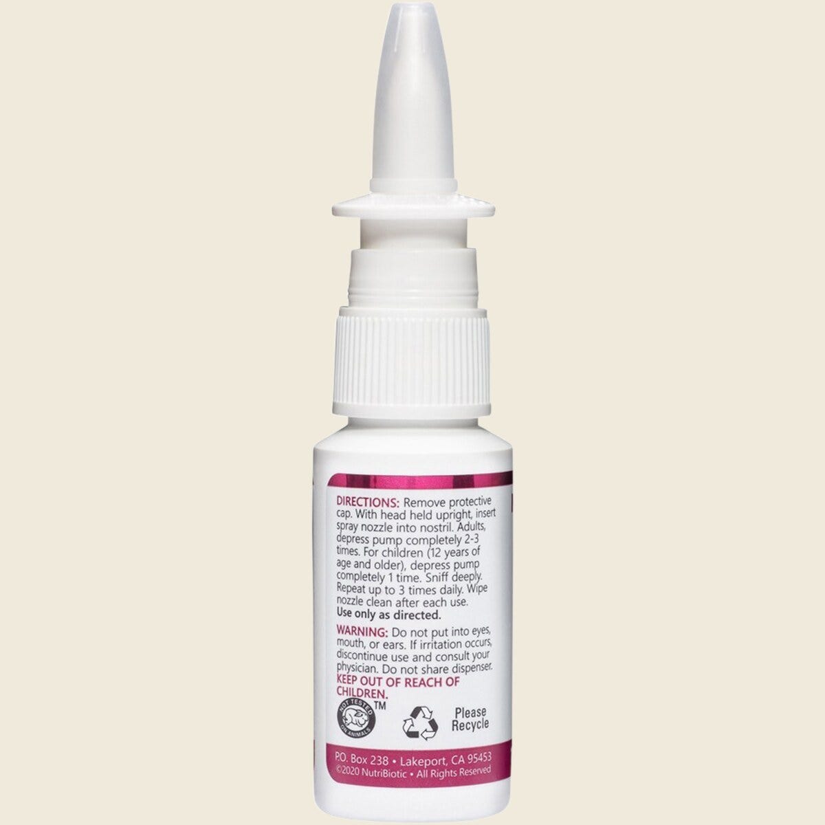 Nutribiotic Nasal Spray Pump 29.5ml – left side packaging
