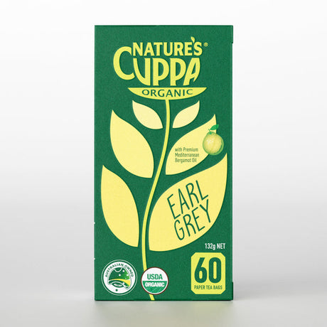 Natures Cuppa Certified Organic Earl Grey 60 Teabags 20% Extra