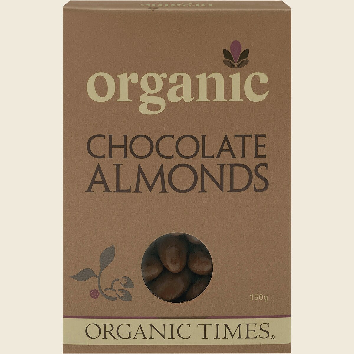 Organic Times Certified Organic Milk Chocolate & Almonds 150g