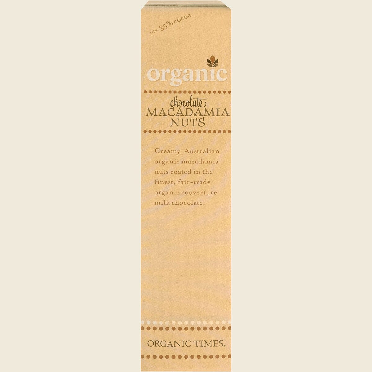 Organic Times Certified Organic Milk Chocolate & Macadamia Nuts 150g