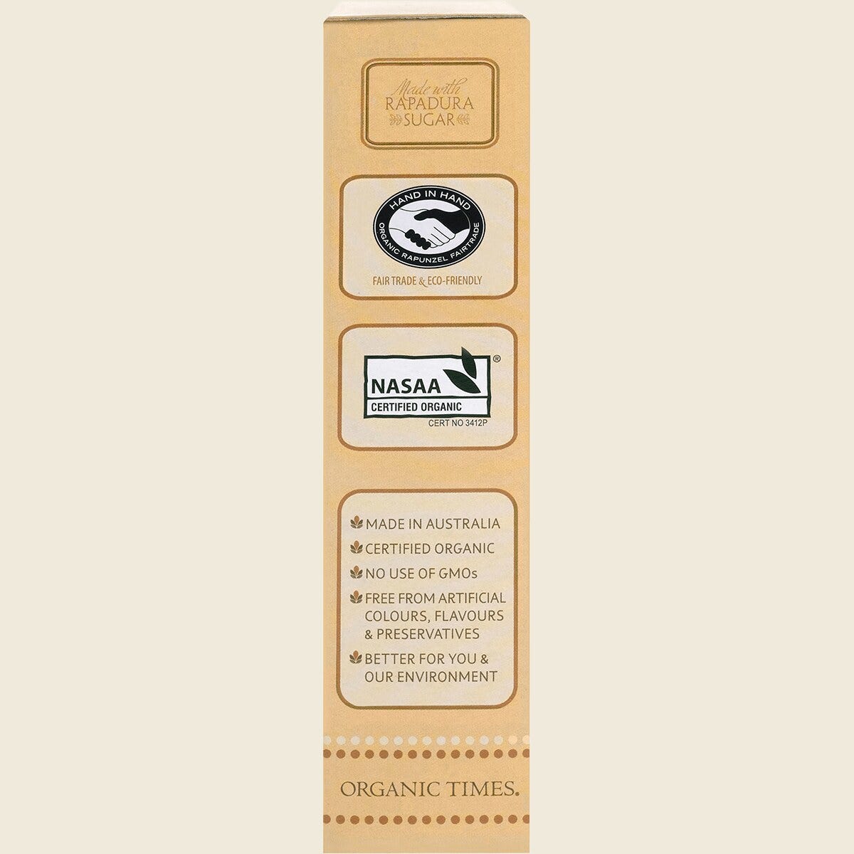 Organic Times Certified Organic Milk Chocolate & Macadamia Nuts 150g