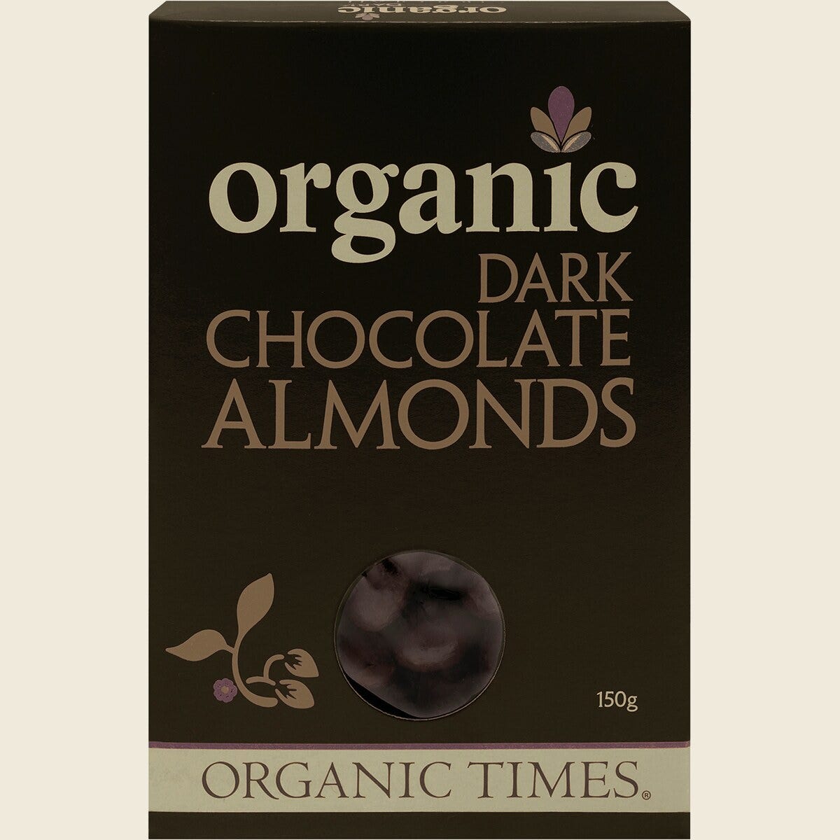 Organic Times Certified Organic Dark Chocolate & Almonds 150g