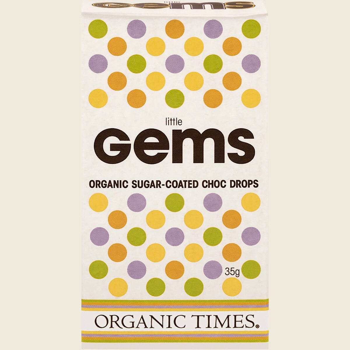 Organic Times Chocolate Little Gems 35g x 18-pack Front