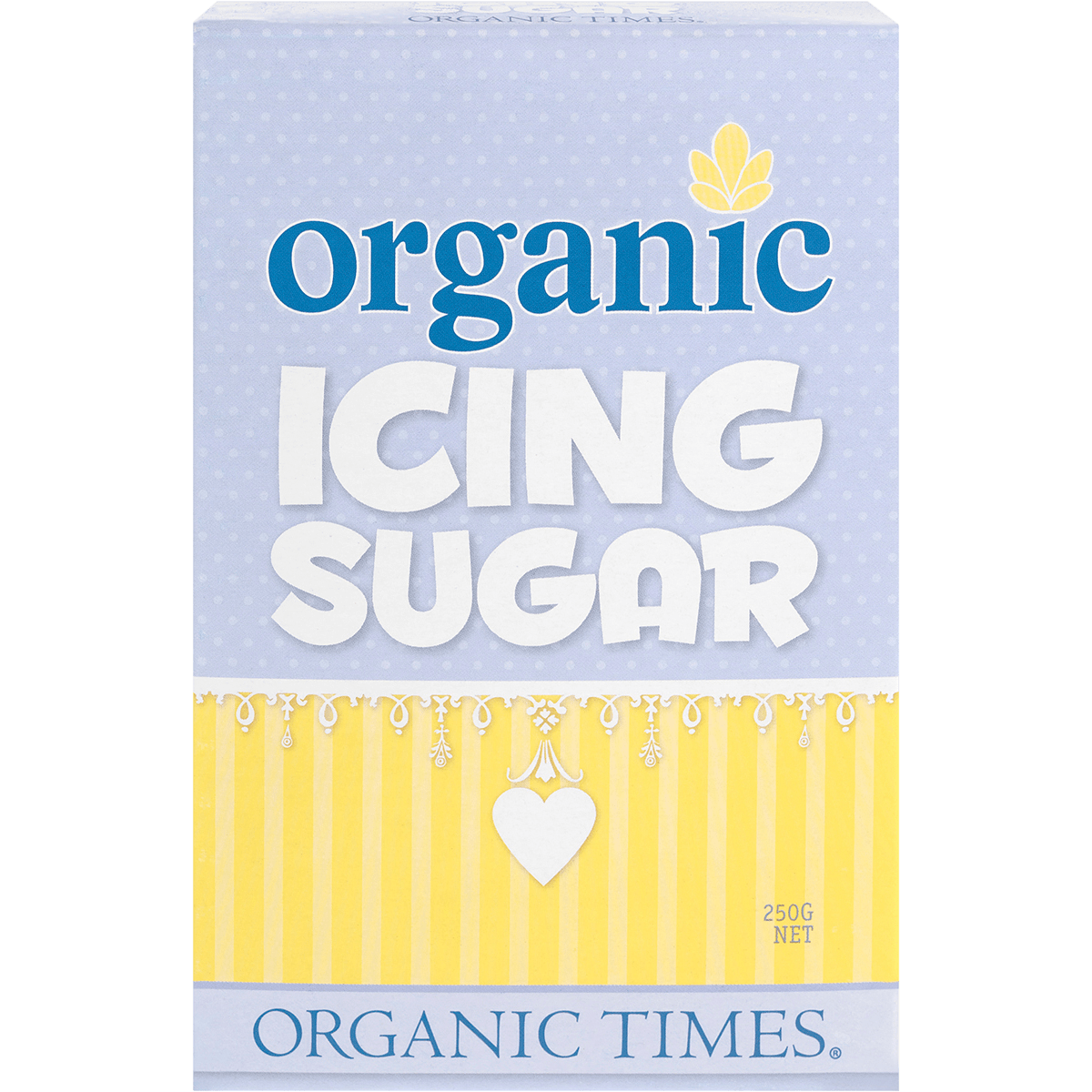 Organic Times Certified Organic Icing Sugar 250g front view