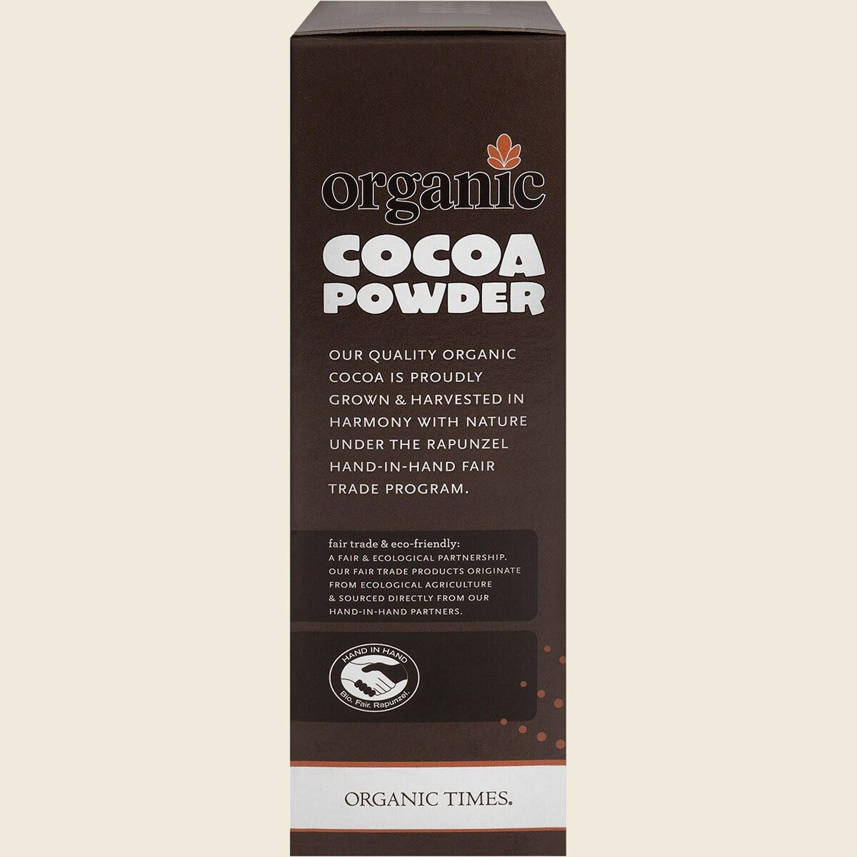 Organic Times Cocoa Powder 200g Side