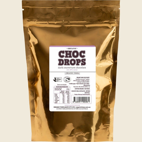Organic Times Choc Drops Dark Couverture Drops 500g Back