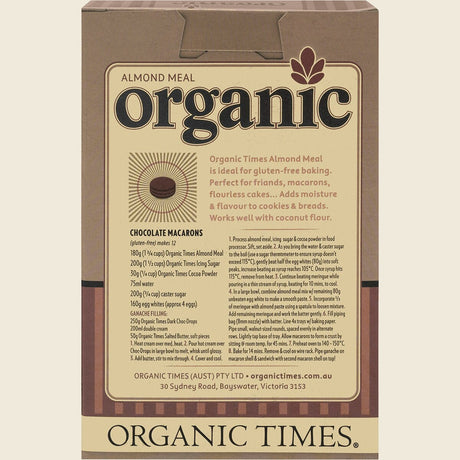 Organic Times Almond Meal 200g Back