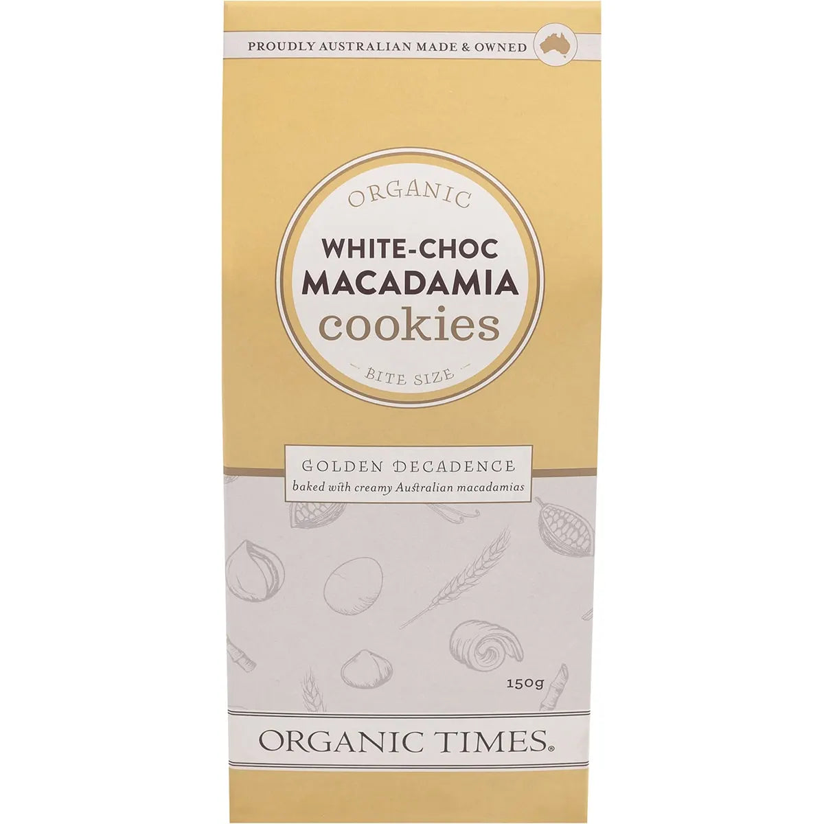 Organic Times Cookies Organic White Choc Macadamia 150g