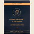 Organic Times Milk Chocolate Strawberries 100g Front