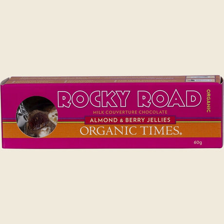 Organic Times Rocky Road Milk Chocolate 60g Front