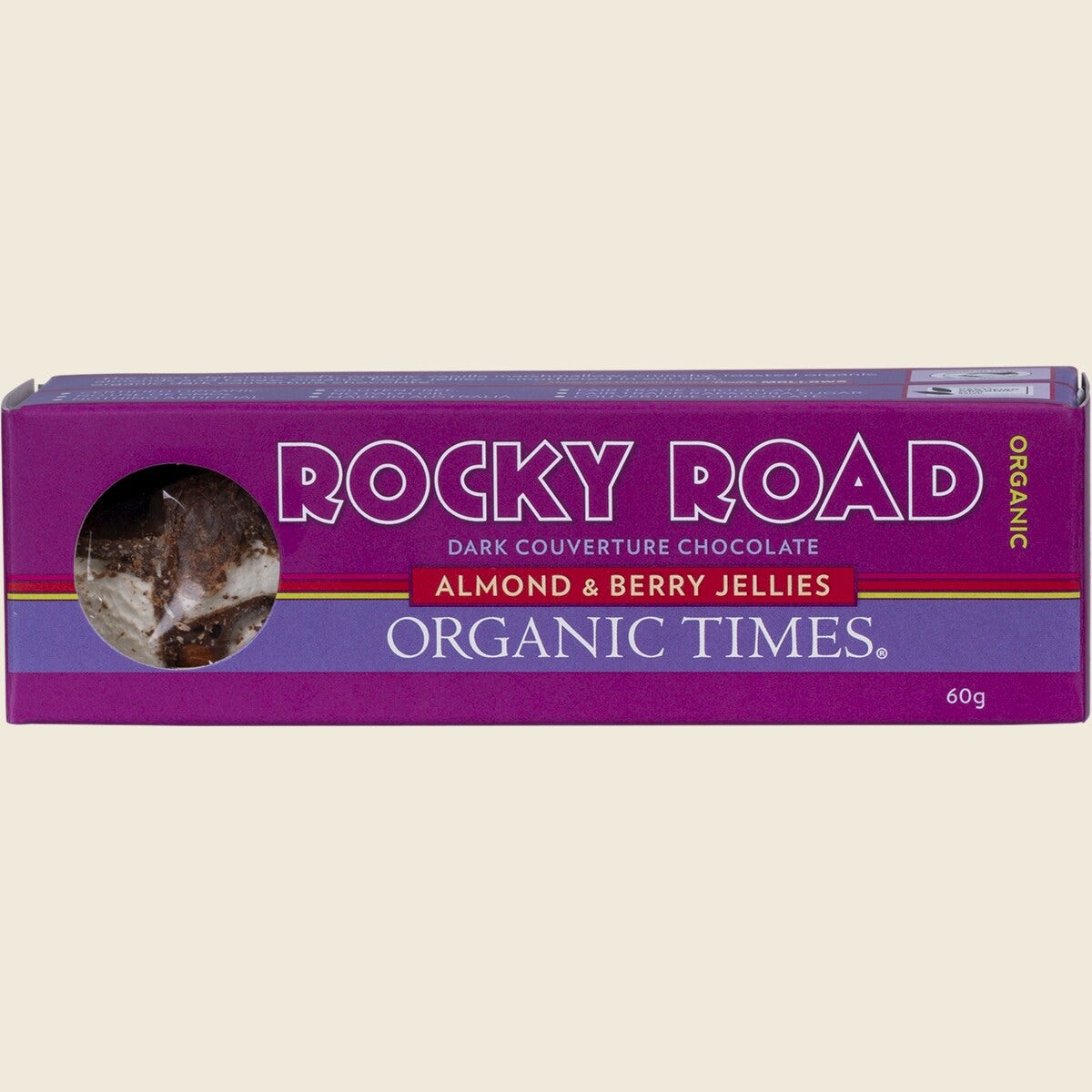 Organic Times Rocky Road Dark Chocolate 60g Front