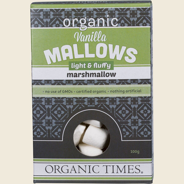 Organic Times Marshmallows Vanilla 100g Front