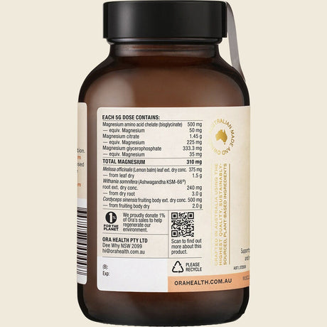 Ora Health Mag3 Mood Powder 150g left side label