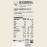 Ora Health Organic Greens Superpowder+ 7 x 8g sachets back label