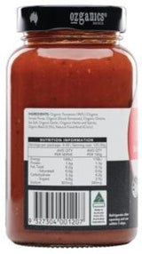 Ozganics Organic Tomato & Basil Pasta Sauce Gluten Free 500g Back