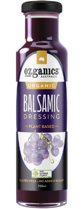 Ozganics Organic Balsamic Dressing Plant Based Gluten Free 250ml Front