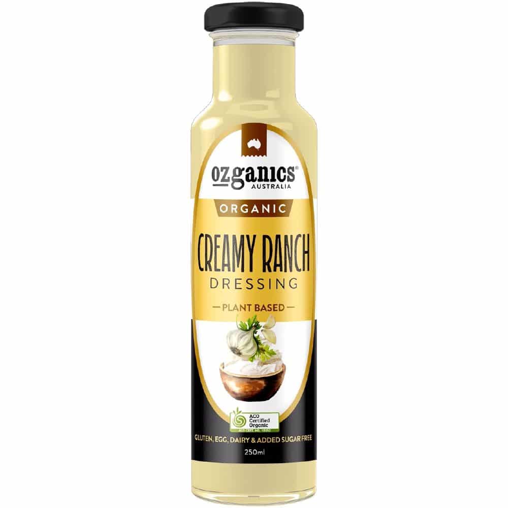 Ozganics Organic Creamy Ranch Dressing Plant Based Gluten Free 250ml Front