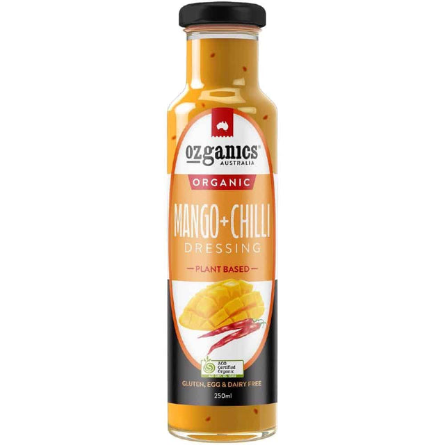 Ozganics Organic Mango & Chilli Dressing Plant Based Gluten Free 250ml Front