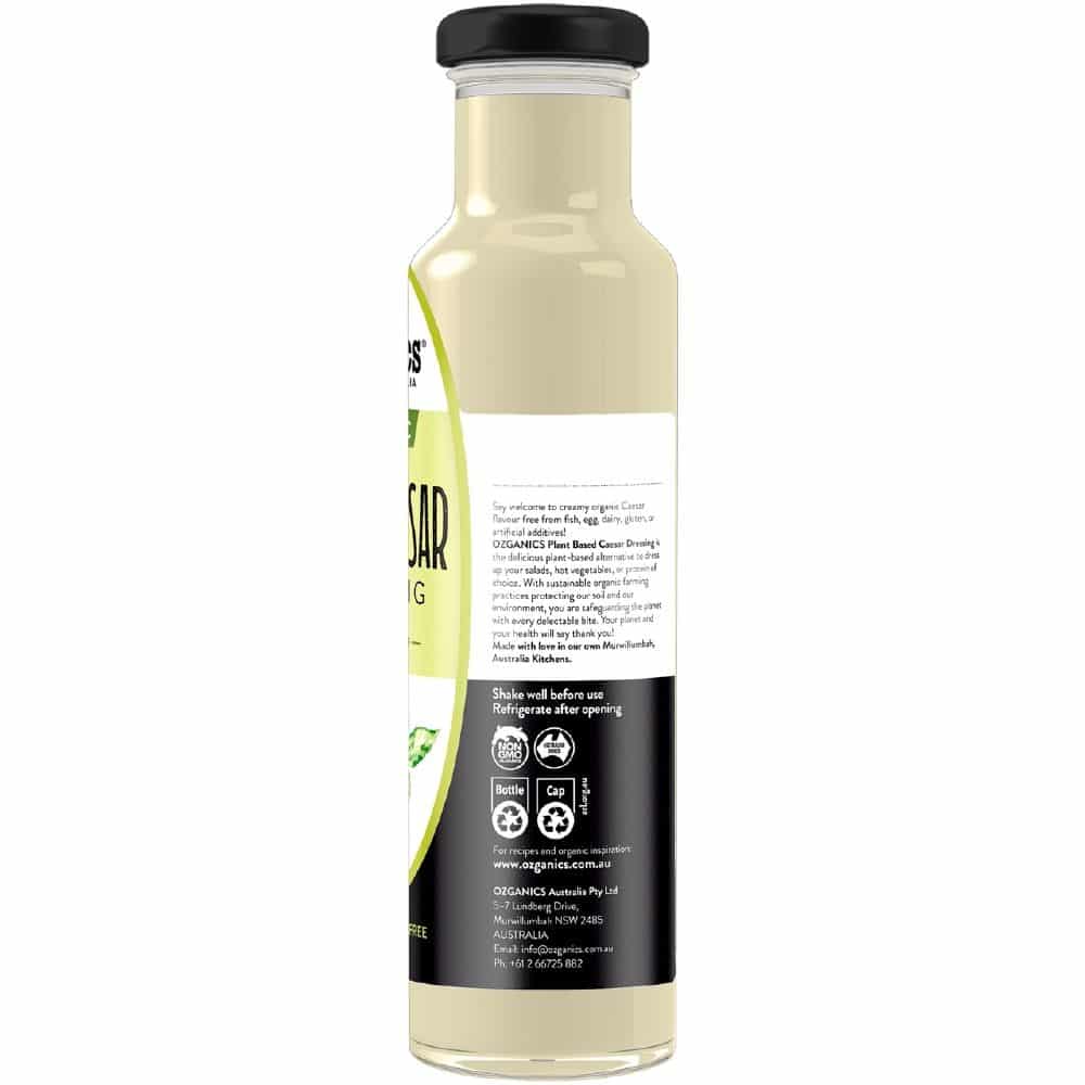 Ozganics Organic Vegan Caesar Dressing Plant Based Gluten Free 250ml Side