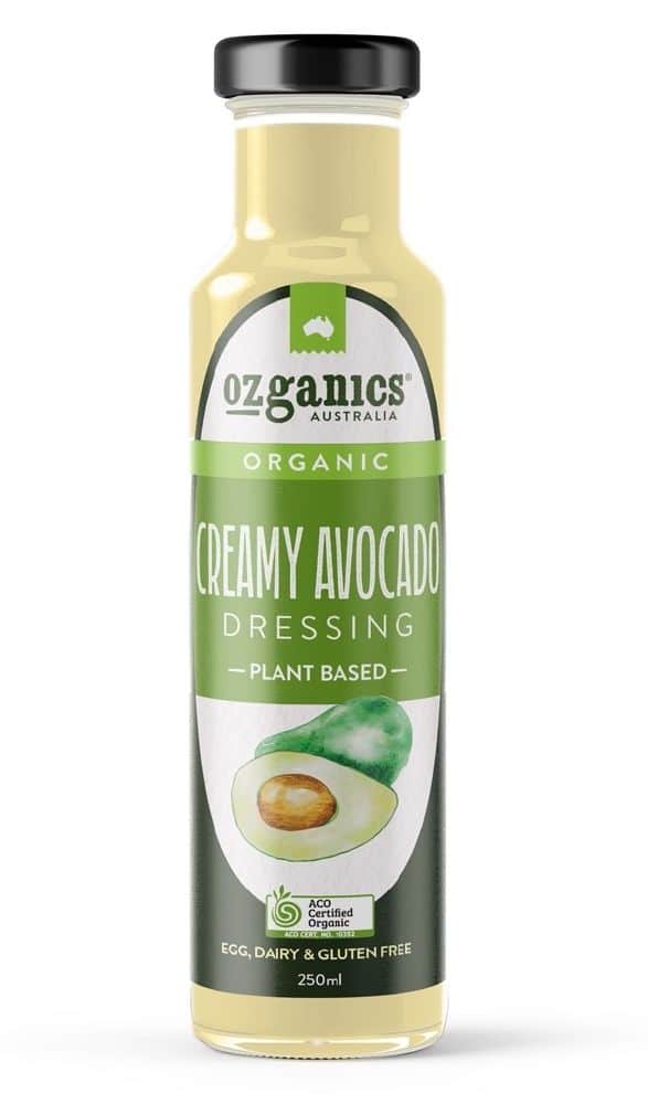 Ozganics Organic Avocado Dressing Gluten Free 250ml Front