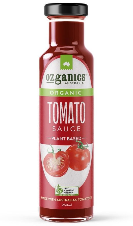 Ozganics Organic Tomato Sauce Gluten Free 250ml Front