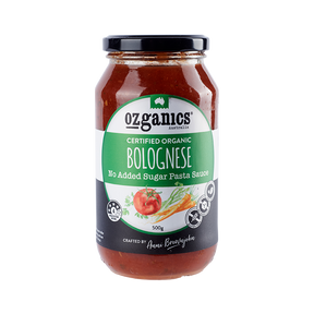 Ozganics Certified Organic Bolognese NAS Pasta Sauce 500g front