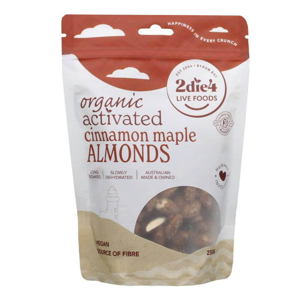 2Die4 Activated Organic Cinnamon Maple Almonds 250g