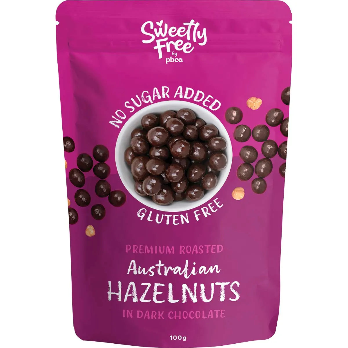 PBCo Sweetly Free Hazelnuts Dark Chocolate 100g