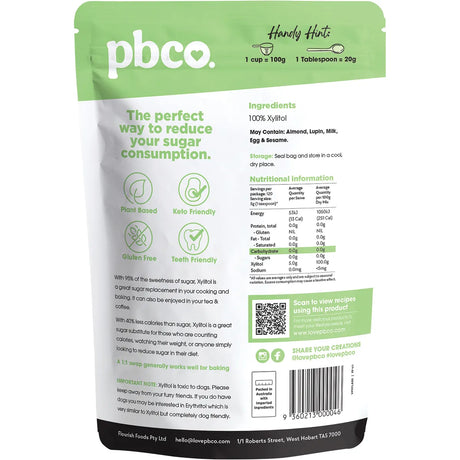 PBco Xylitol Natural Sweetener 600g